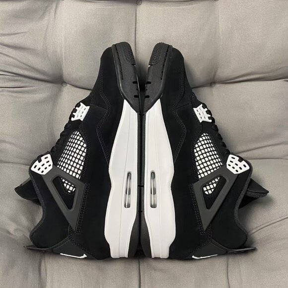 Men\'s Mid-Top Black/ White Shoes Sneakers -Jordan 4 Retro White Thunder Jordan main image 6